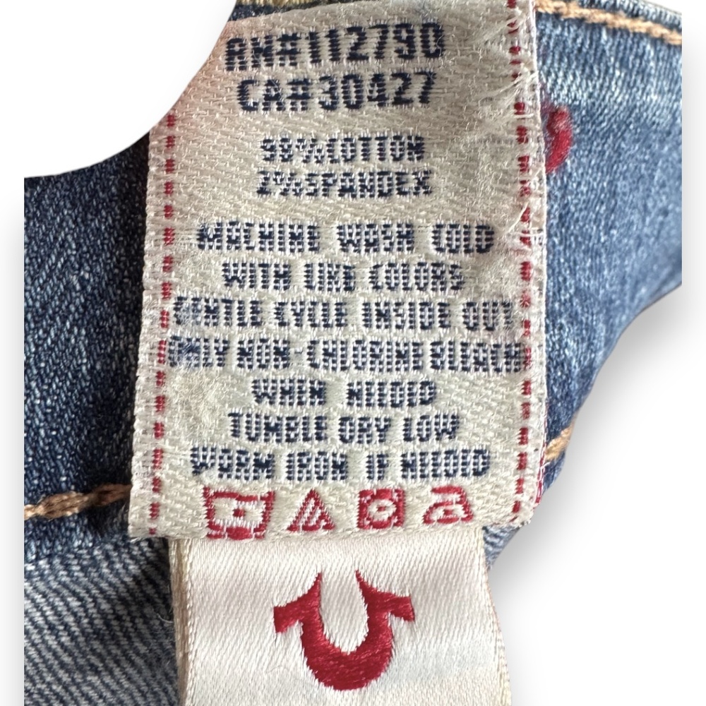 TRUE RELIGION plain wash straight leg jeans blue size 28 - Picture 10 of 15